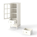 Minimalism Buffet Cabinet With Glass Doors And Double Drawer by HouseOfZazla