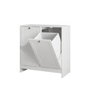 Tilted Laundry Hamper With Removable Basket, Hidden Storage Cabinet, Home Organizer For Bathroom - White by HouseOfZazla