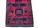 2' 10" X 4'6" Vintage Handmade Tribal Wool Rug Balouchi Rug Afghan Rug Red Black
