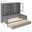 Daybed With Glass Door Storage Cabinets, Built In LED Lighting And Shelves by HouseOfZazla