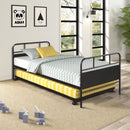 Twin Size Daybed Platform Bed Frame With Trundle Built In Casters - Black by HouseOfZazla