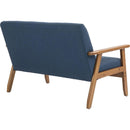 Mid-Century Modern Solid Loveseat Sofa Upholstered Linen Loveseat, 2-Seat Upholstered Loveseat Sofa Modern Couch