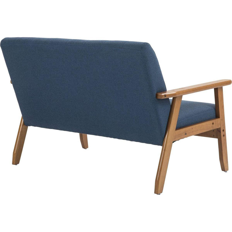 Mid-Century Modern Solid Loveseat Sofa Upholstered Linen Loveseat, 2-Seat Upholstered Loveseat Sofa Modern Couch