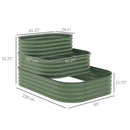 3-Tier Galvanized Steel Raised Garden Bed Kit, 62.25" x 43" x 32.25", 3 Combining Planter Boxes with Rubber Strip Edging, Open Bottom for Backyard, Garden, Patio, Green