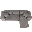 Modern L-Shape 3 Seat Reversible Sectional Couch, Pull Out Sleeper Sofa With Storage Chaise And 2 Stools For Living Room Furniture Set by HouseOfZazla