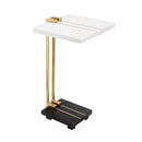 Crystal Side Table With Metal Frame, Artistic Accent Table For Living Room by HouseOfZazla
