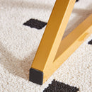 A modern minimalist style white marble patterned coffee table with golden metal legs. Computer desk. Game table. Tea table. CT-XX