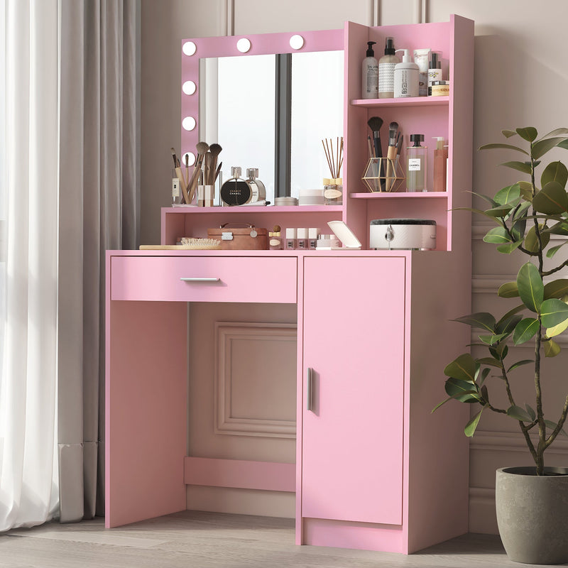 Pink Vanity Desk with Mirror & Light, photo 9 of 10