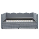 Gingham Daybed With USB Charging Port, Wave-Shaped Design