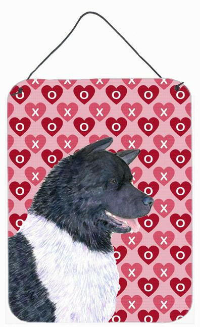 Akita Hearts Love and Valentine's Day Portrait Wall or Door Hanging Prints