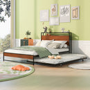 Platform Bed Frame With Trundle, USB Ports And Slat Support, No Box Spring Needed by Unique Piece Furniture