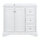 Bathroom Vanity With Sink, Soft-Close Doors, Adjustable U-Shelf, 3 Drawers by HouseOfZazla