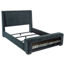 Sebastian - Upholstered Bed With Built-In Flame Visualizer And Bluetooth Speaker by HouseOfZazla