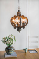 Farmhouse Chandelier, 6 Light Wood Chandelier Pendant Light Fixture With Adjustable Chain For Dining Room Living Room Entryway, Bulb Not Included by HouseOfZazla