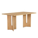 Dining Table Set With 6 Upholstered Chairs, Rectangular Table With Cutout Legs by HouseOfZazla