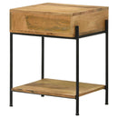 1 Drawer Accent Table With Bottom Shelf - Brown by HouseOfZazla