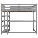 Loft Bed With Storage Shelves And Under Bed Desk by HouseOfZazla