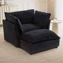 Modern Cozy Upholstered Armchair Sofa With Movable Ottoman by HouseOfZazla