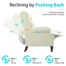 Push Back Recliner Chair Upholstered With Classic Wing Back And Solid Gourd-Shaped Legs by HouseOfZazla