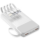 PD22.5W Fast Charger 20000mAh Fast Charging Power Bank Portable Charger with 4 Inbuilt Cables Digital Display Handle Fit For IOSPhone 15/14 Android An