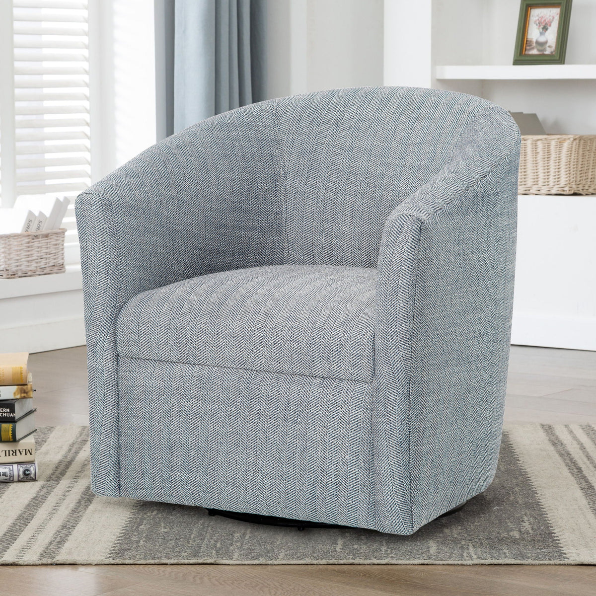 Lainey - Swivel Barrel Chair With 360 Degree Rotation, photo 10 of 17