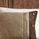 7 Piece Faux Suede Comforter Set Brown California King