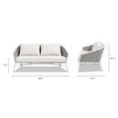Rowan - Rope Barrel Back Patio Conversation Loveseat Sofa - Optic White by HouseOfZazla