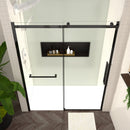 S-RM6076TB 56-60"W x 76"H Sliding Shower Door, 8mm Frameless Glass Shower Door with Matte by HouseOfZazla
