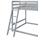 Bunk Bed With Ladder, Slide, And Shelves Pine Wood by HouseOfZazla