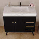 36" Freestanding Bathroom Vanity with Ceramic Sink and Faux Marble Top by HouseOfZazla