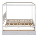 Canopy Platform Bed With Drawers, Support Slats, No Box Spring Needed by HouseOfZazla