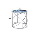 Lyda - Marble Print End Table - Blue by HouseOfZazla