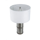 D16x24.4" Hammered Iron Table Lamp with Mango Wood