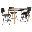 Senko - 5 Piece Counter Dining Set With Upholstered Chairs - Antique Espresso