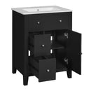 Bathroom Vanity With Basin, Rectangular Cabinet With 2 Drawers And Soft Closing Door by Unique Piece Furniture