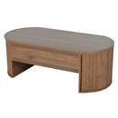 Lift Top Coffee Table With Hidden Compartment, Modern Oval Lift Tabletop For Home Living Room by HouseOfZazla