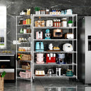 6 Tier Wire Shelving Unit, 6000 LBS NSF Height Adjustable Metal Garage Storage Shelves with Wheels, Heavy Duty Storage Wire Rack Metal Shelves - White