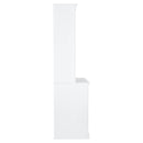 83.4"Tall Bookshelf &Writting Desk Suite,Modern Bookcase Suite with LED Lighting, Drawers,Doors,Study Desk and Open Shelves,2-Piece Set for Living Room,Home Office,Study Room,White