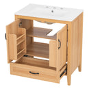 Elegant Fluted Bathroom Vanity With Sink, Soft Close Doors & Drawer by HouseOfZazla