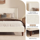 Upholstered Modern Platform Bed With Wingback Headboard by HouseOfZazla