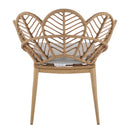 Kirk - Outdoor Patio 7 Pieces Chat Set With Wicker Chairs Cushions & Table - Beige / Light Brown / Teak