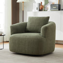 360° Swivel Barrel Sofa Chair With Throw Pillow, Upholstered Accent Chair by HouseOfZazla