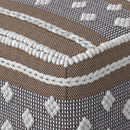 Mapleton - Outdoor / Indoor Pouf - Beige Gray / White by HouseOfZazla