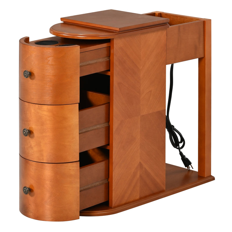 Modern End Table with Hidden Cup Holder Drawer, photo 10 of 10