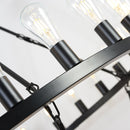 36-Lights 2-Level Matte Black Wagon Wheel Chandelier (24+12)
