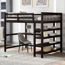 Loft Bed With Storage Shelves And Under Bed Desk by Unique Piece Furniture