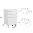 Contemporary 3 Drawer Mobile Filing Cabinet With Lock, Metal Office Storage For Legal / Letter Size by Unique Piece Furniture