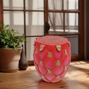 13.4' Oversized Resin Dragon Fruit Stool, Multi-Purpose Side Table & Plant Stand by HouseOfZazla