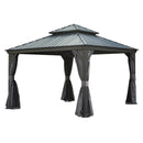 13x13FT Outdoor Hardtop Gazebo with Galvanized Steel Double Roof by HouseOfZazla