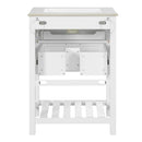 Modern Bathroom Vanity With Integrated Sink, Cabinet With 1 Deep Drawer And 1 Tip-Out Drawer